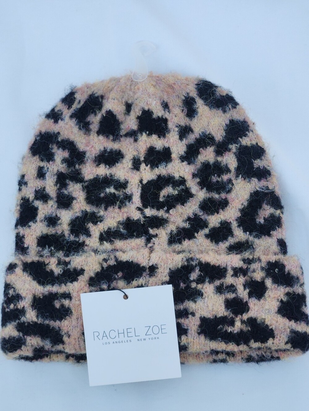 NWT Rachel Zoe Leopard Print Fuzzy Beanie Hat